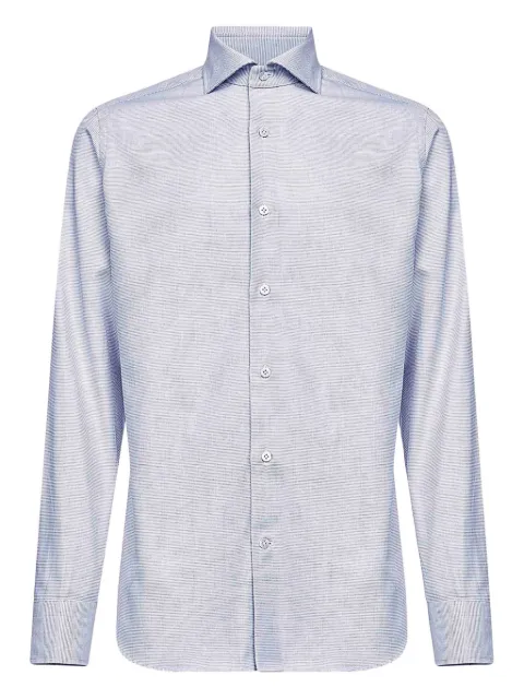 D4.0 buttoned-jacquard shirt Blue UZ8XB0AR1