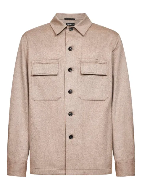 Zegna chest-pocket overshirt Neutrals UGV46A2SOT6B014