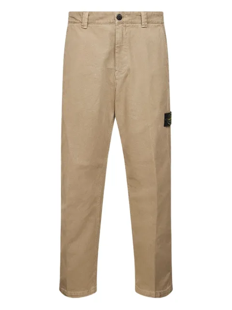 Stone Island logo-badge trousers Neutrals K2S153100008S0184