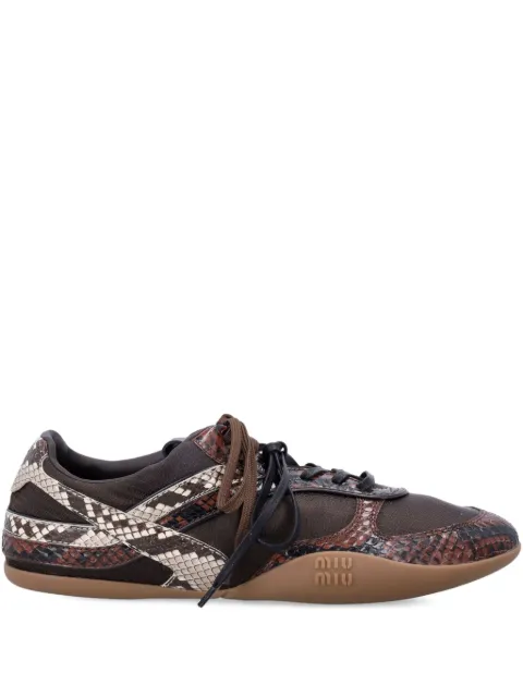 Miu Miu snakeskin-effect leather sneakers Brown 5E428E3ZL4F0Q70