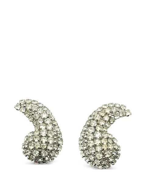 Christian Dior Pre-Owned 1974 crystal wing earrings Silver DIORWINGERG