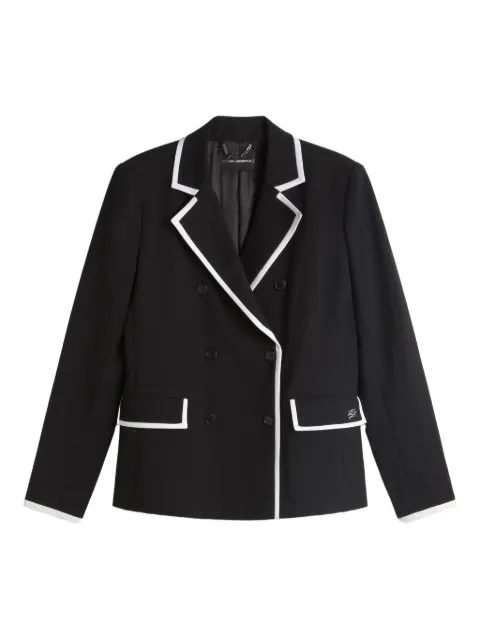 Karl Lagerfeld double-breasted trim coat Black A4W14038101