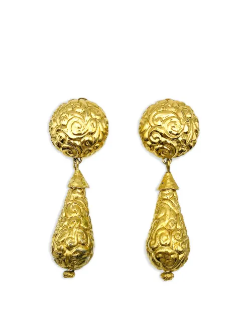 Saint Laurent Pre-Owned 1980s Repoussé Bomb earrings Gold JGJYSLBOMBERG