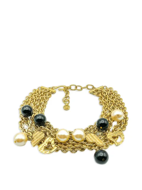 Givenchy Pre-Owned 1990s multi-chain logo charm necklace Gold JGJGIVCOLLAR