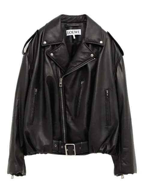 LOEWE zipped belted jacket Black H526Y34LAS
