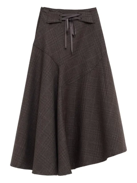 OUR LEGACY Waltz check-pattern midi skirt Brown W4254WB