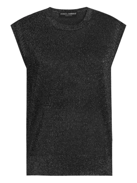 Dolce & Gabbana glitter-effect vest Black FXT74TJGMCE