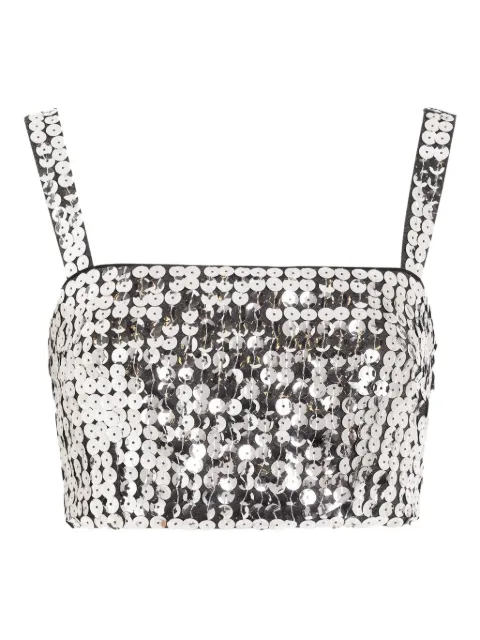 Dolce & Gabbana sequin-embellished top Silver F79AATFLSL3