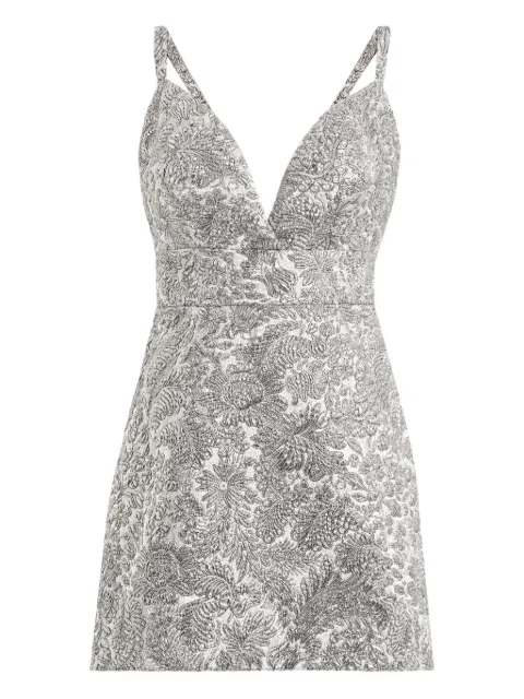 Dolce & Gabbana floral-jacquard dress Silver F6TZOTFJZAL