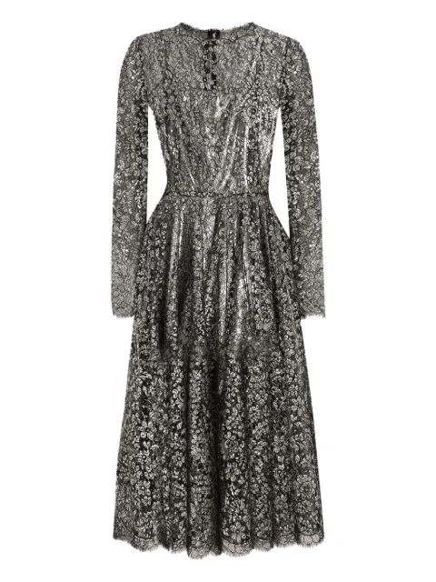Dolce & Gabbana lamé lace midi dress Black F6TJOTILMCF