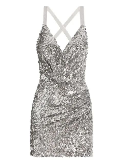 Dolce & Gabbana sequin crossover dress Silver F60GBTFLSMC
