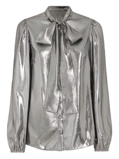 Dolce & Gabbana lamé chiffon shirt Silver F5Q44THUMV2