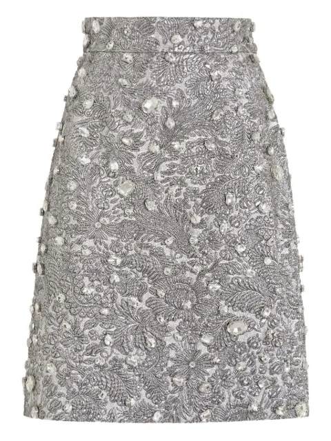 Dolce & Gabbana crystal-embellished midi skirt Silver F4C2EZGDDG9