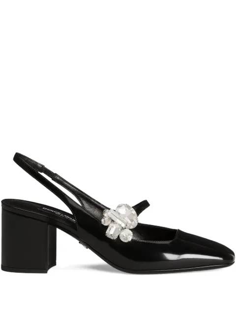 Dolce & Gabbana crystal-embellished slingback pumps Black CG0986A1037