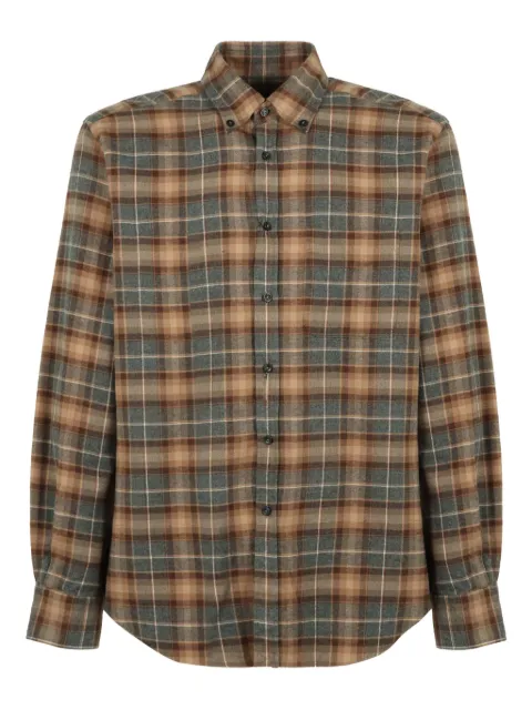 slowear checked long-sleeve shirt Brown 5XRE00G6484