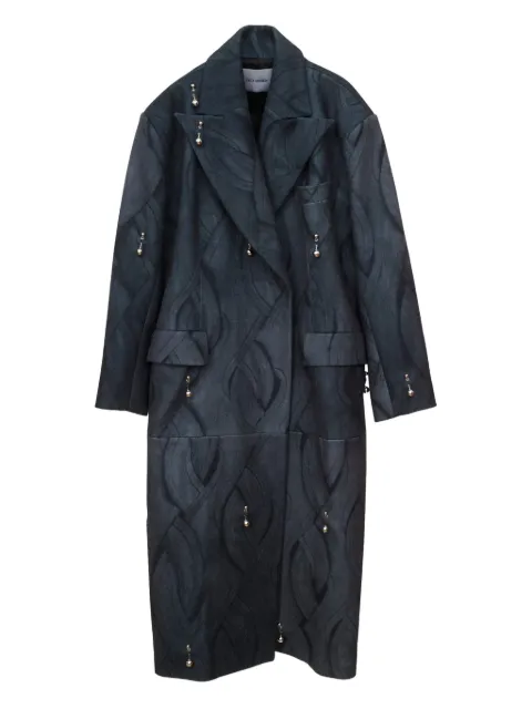 Kata Szegedi Sofia pierced patterned coat Grey KSCO25334