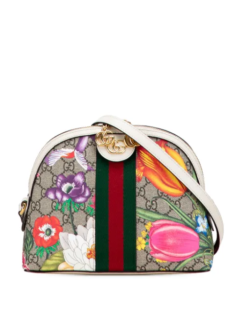 Gucci Pre-Owned 2016-2025 Small GG Supreme Flora Ophidia Dome crossbody bag Brown R3SFEG32QQSM6DK7