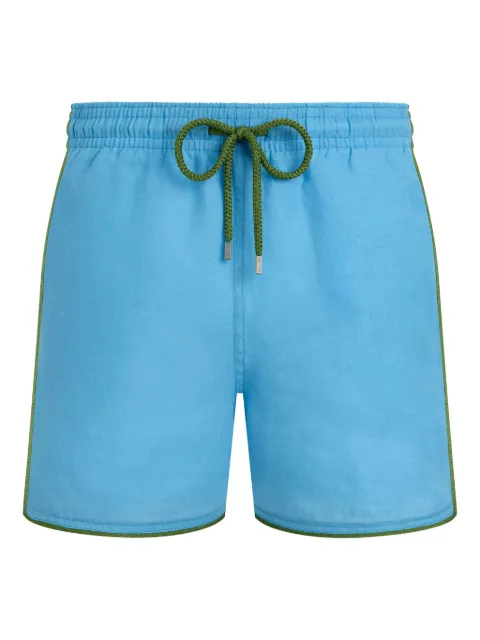 Vilebrequin drawstring piped-trim swim shorts Blue RCACL400