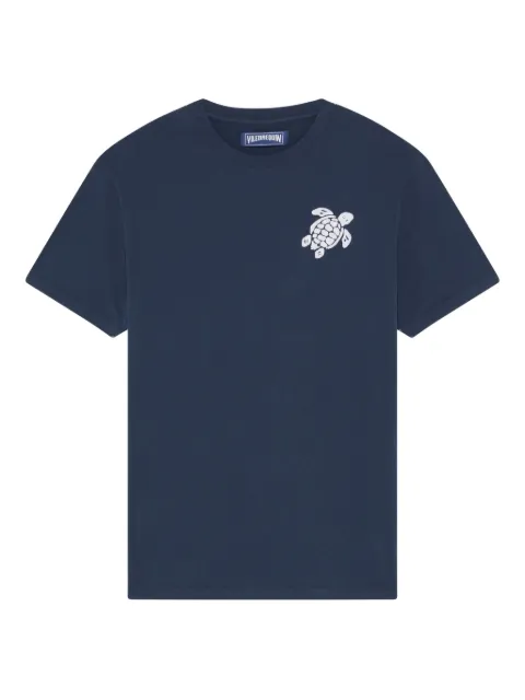 Vilebrequin crew-neck turtle-embroidery T-shirt Blue PSLCM919
