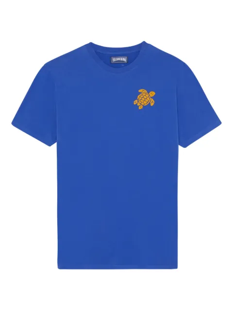 Vilebrequin crew-neck turtle-embroidery T-shirt Blue PSLCM919
