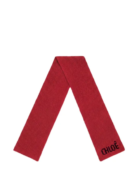 Chloé Joyful scarf in wool & cashmere Red CH26SKS06WCS