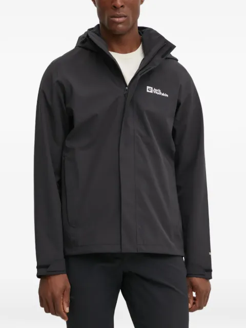 JACK WOLFSKIN logo hooded performance jacket Black A63903