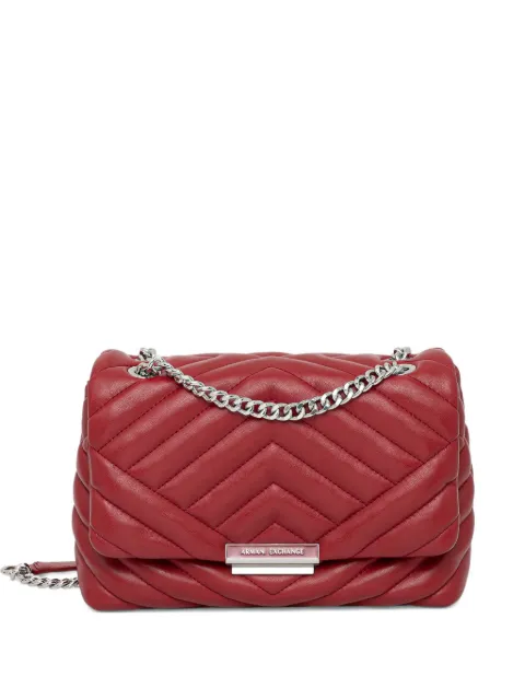 Armani Exchange logo-plaque quilted cross body bag Red 9491224R742