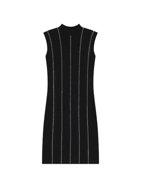 HUGO rhinestone embellished ribbed mini dress Black 50548258