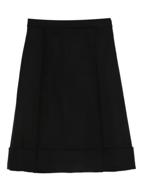 Semicouture turn-up midi skirt Black S5WI16