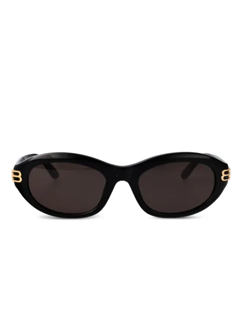 Balenciaga Eyewear logo oval-frame sunglasses Black BB0434SK