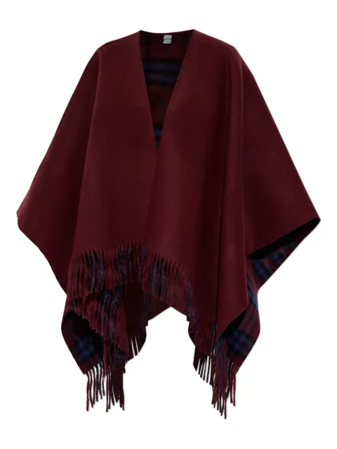 Burberry reversible fringed cape Red 8116596