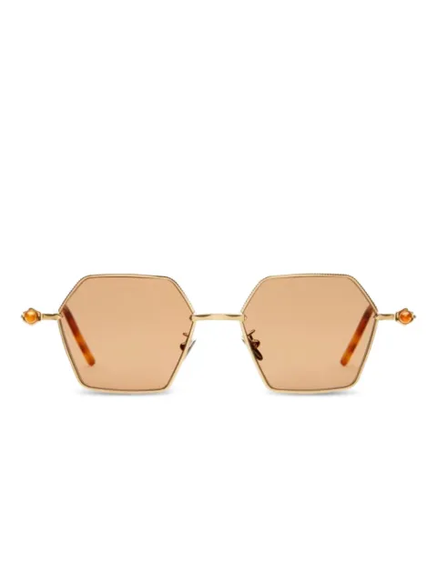 Kuboraum geometric-frame sunglasses Gold P70