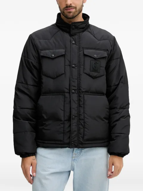 Just Cavalli logo-embroidery padded jacket Black 79OAS407CQUD4