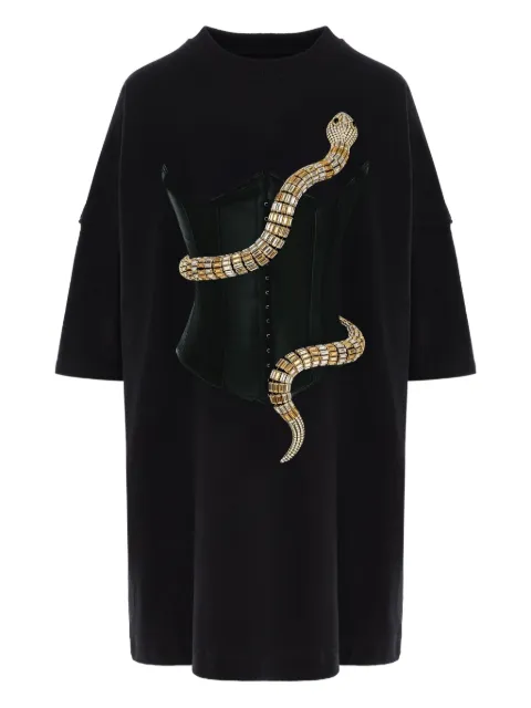 HAMZA Eva printed mini dress Black EVAPRINTEDDRESS