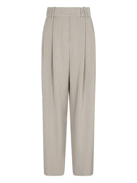 Giorgio Armani pleated-front tailored trousers Neutrals GW001968TE16692
