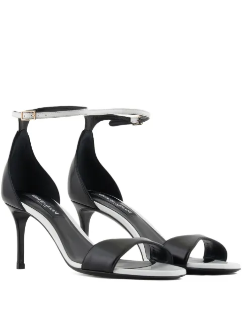 Giorgio Armani 70mm two-tone leather sandals Black GW001996AF18805
