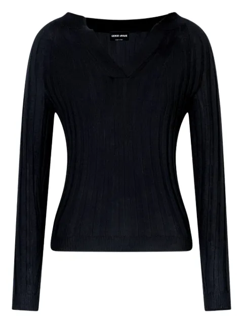 Giorgio Armani ribbed cashmere sweater Black GW001814AF18784UC001