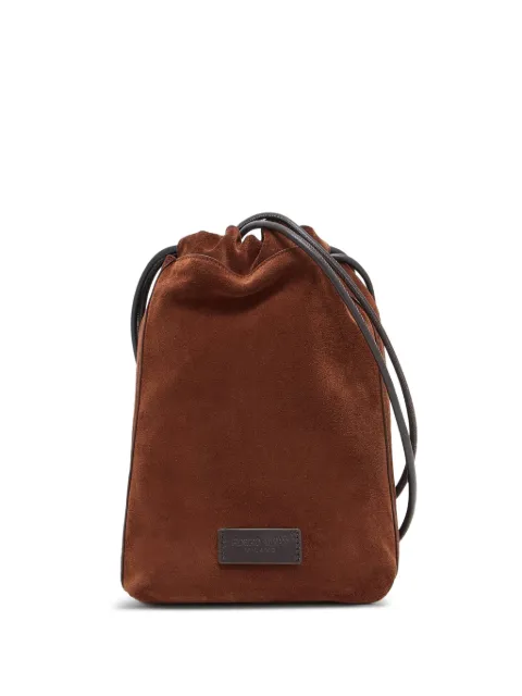 Giorgio Armani drawstring suede shoulder bag Brown GM002349AF14375UA005