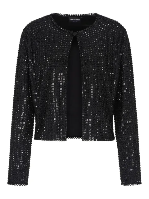 Giorgio Armani sequin-embellished shirt Black GW001831AF20122