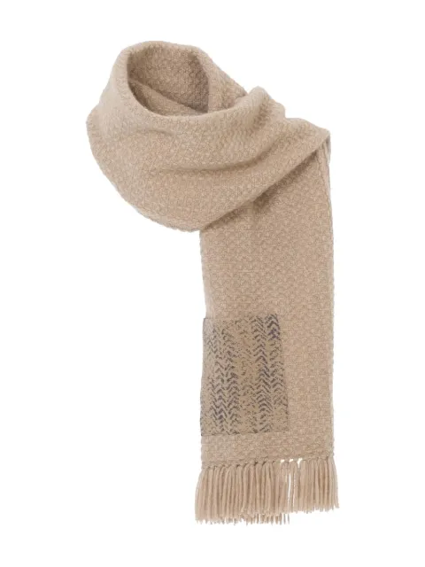 Giorgio Armani fringed-hem scarf Neutrals GW001931AF19149