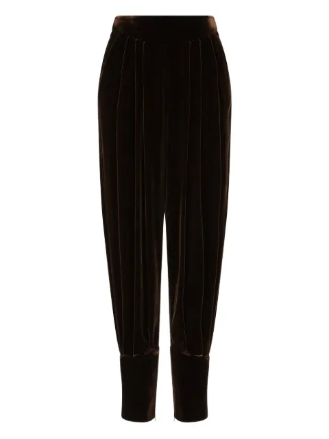 Giorgio Armani pleated velvet trousers Brown GW001601TE10831