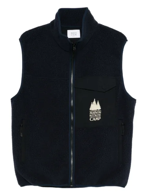 Maison Kitsuné zip-fastening chest-pocket gilet Blue PM02137WM2031