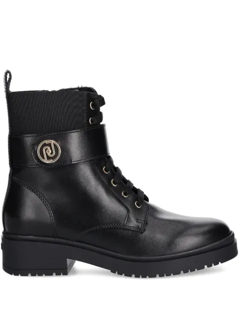 LIU JO logo-appliqué combat boots Black SA5201PX24122222