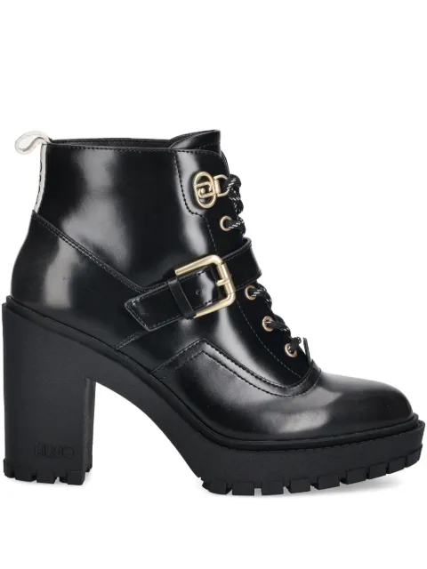 LIU JO 100mm leather ankle boots Black SF5071PX11222222