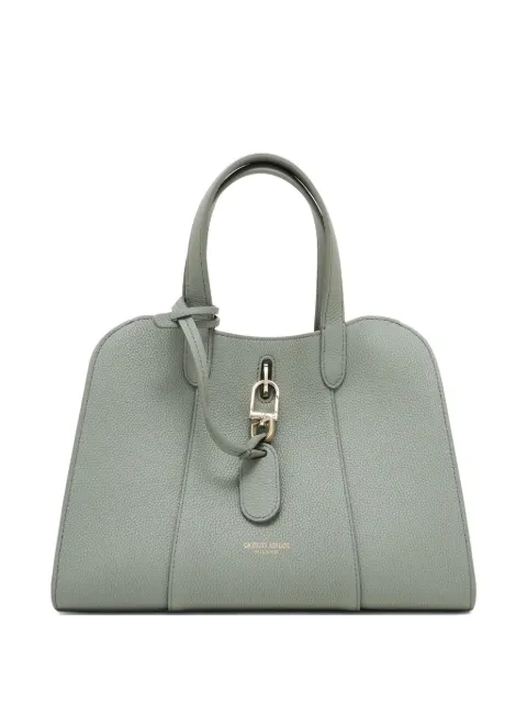 Giorgio Armani small leather tote bag Green GW002332AF14187U7047