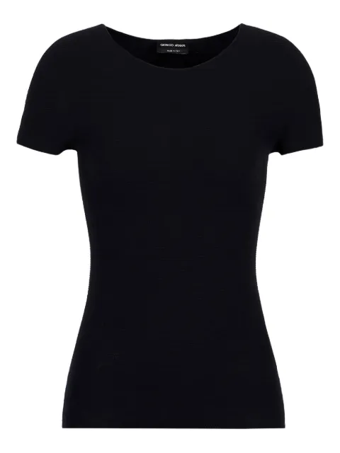 Giorgio Armani short-sleeved knitted top Blue 8NAM32AM05Z0922