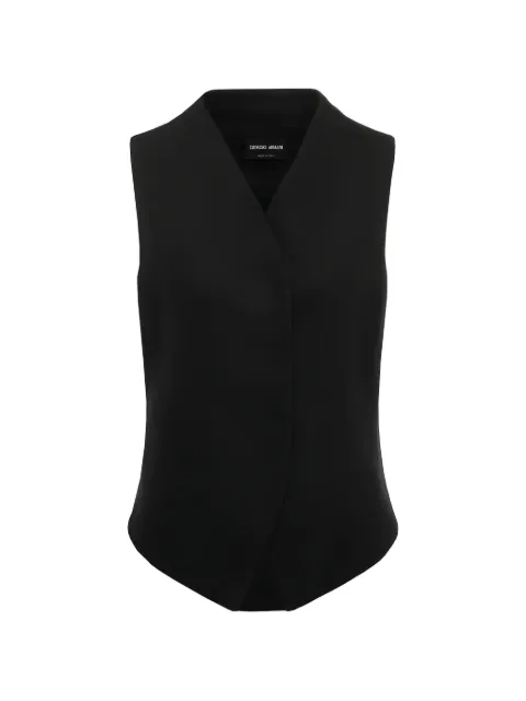Giorgio Armani V-neck asymmetric waistcoat Black GW000213TE10537