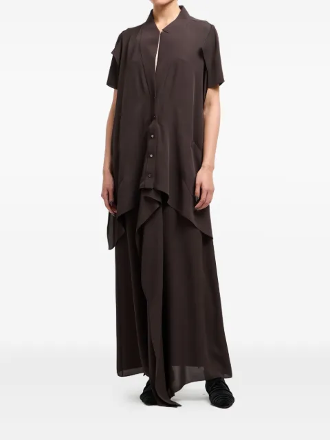 Giorgio Armani button layered maxi dress Brown GW001944TE10814