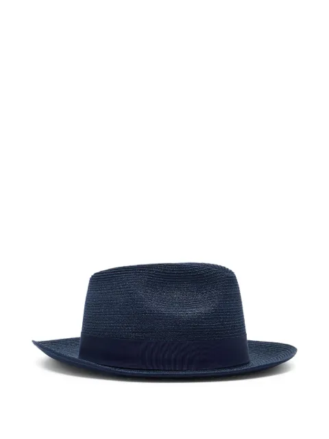 Giorgio Armani ribbon-detail woven hat Blue GM001929AF18934
