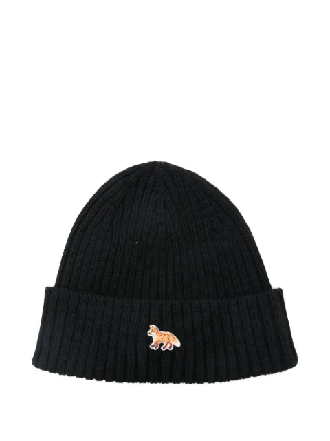 Maison Kitsuné logo-patch beanie Black PW06103KT1140